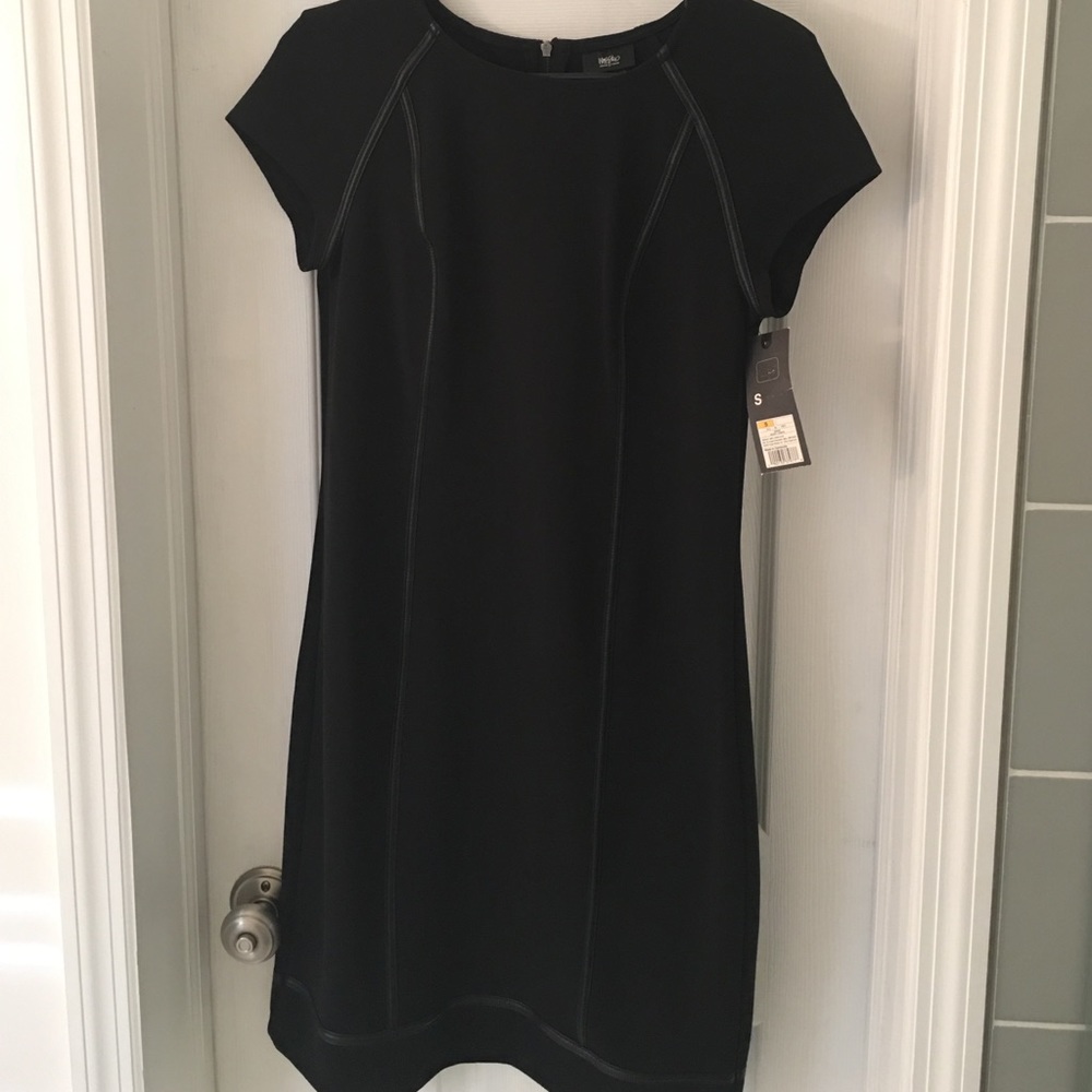 Mossimo Cap Sleeve Ponte Dress w/faux leather Trim