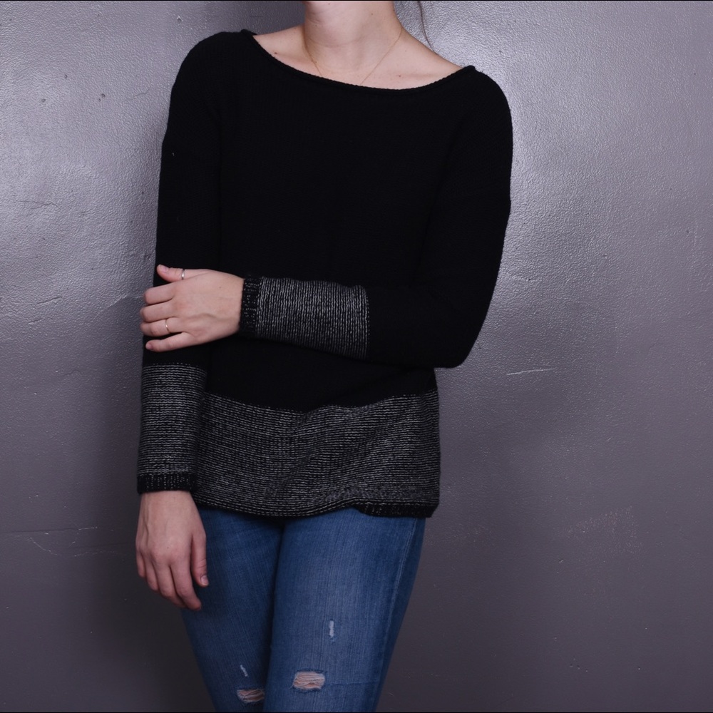 Two Toned Pullover Gap Sweater.