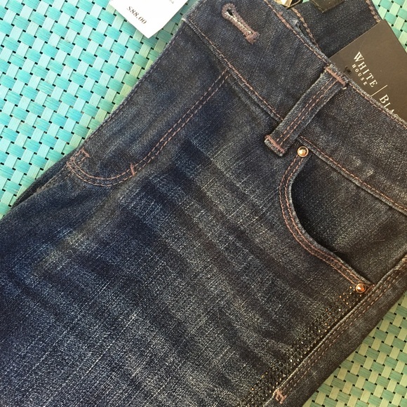 💜💜WHBM SKINNY JEANS w metallic stitching 00R - Picture 4 of 6