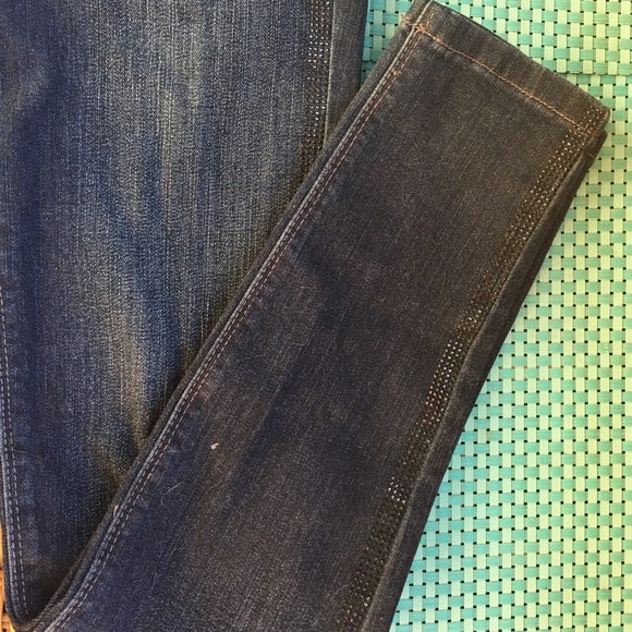 💜💜WHBM SKINNY JEANS w metallic stitching 00R - Picture 6 of 6