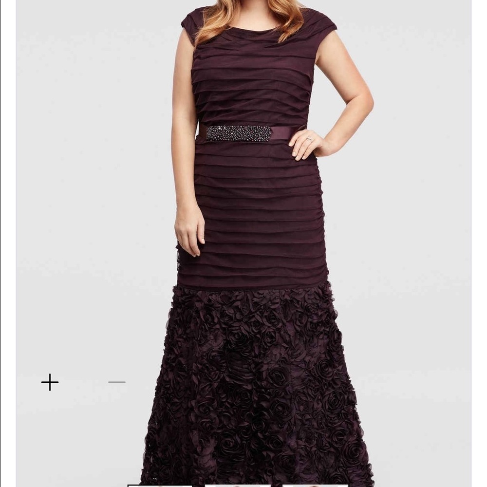 Long Tulle and Soutache Dress with Beaded Waist