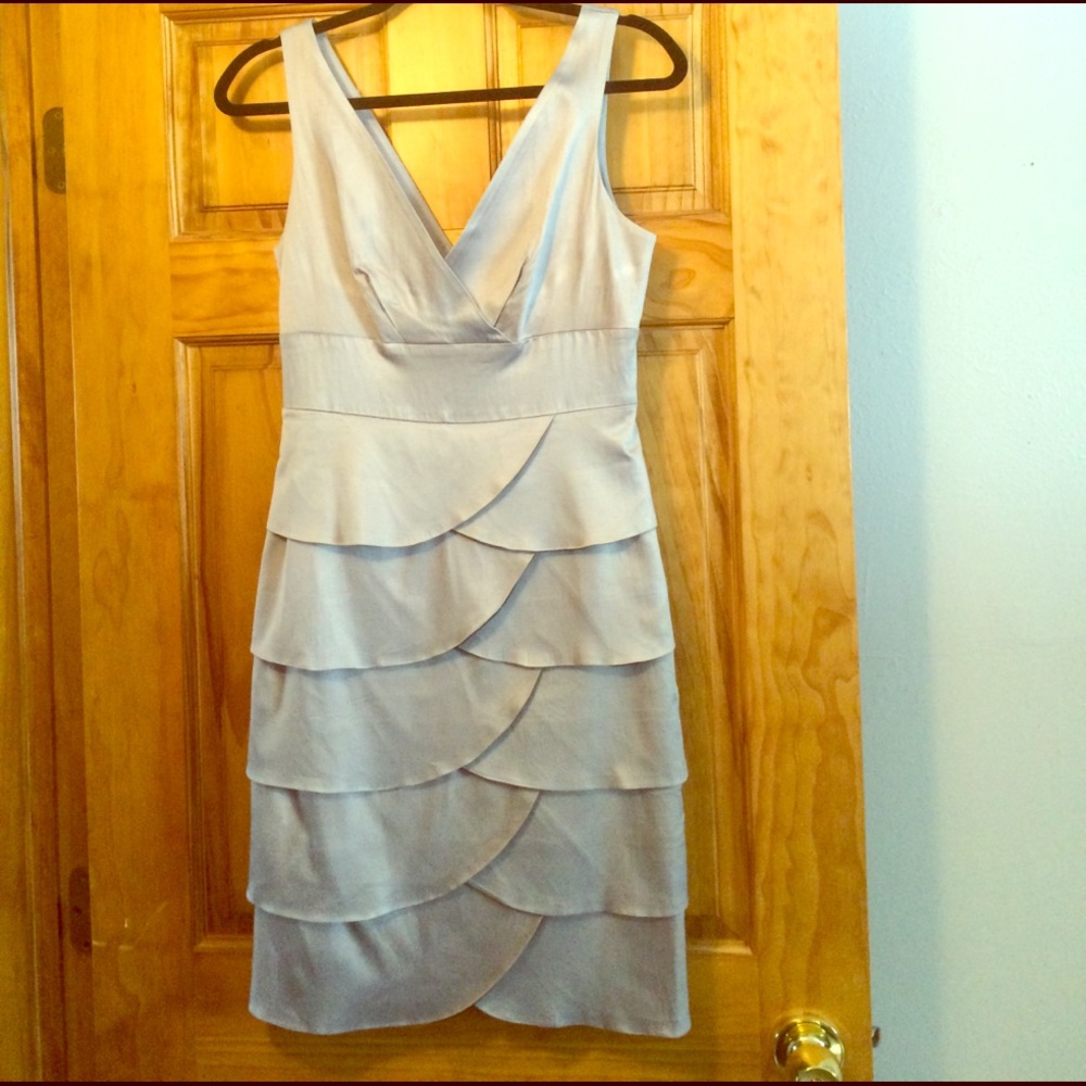 Silver scalloped dress made in Australia