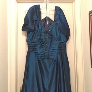 Blue bling prom dress