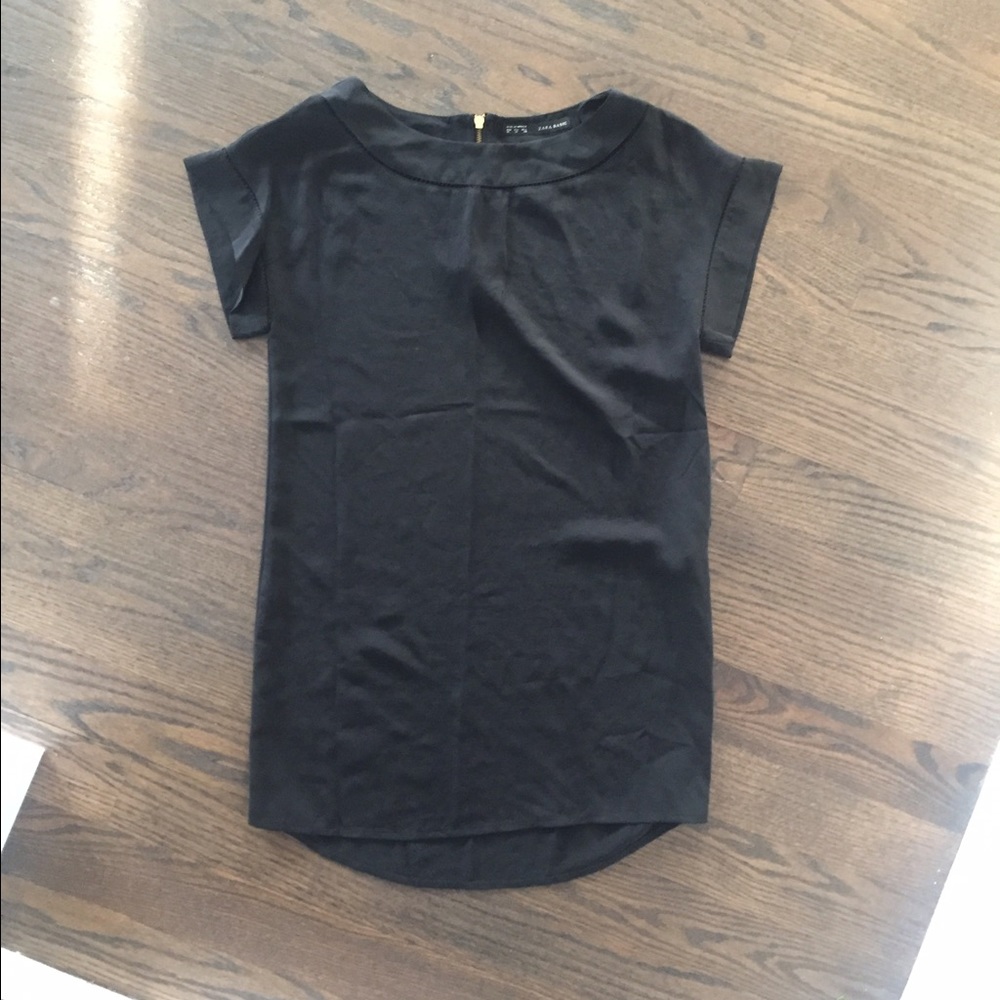LIttle black dress! Zara sheath with trim detail.