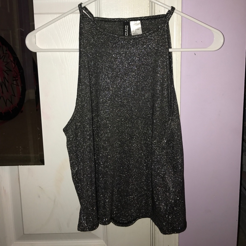 Silver sparkly crop top