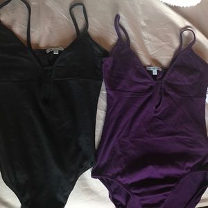 Charlotte Russe Bodysuit Purple and Black