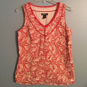 Orange & Cream Sleeveless V-Neck