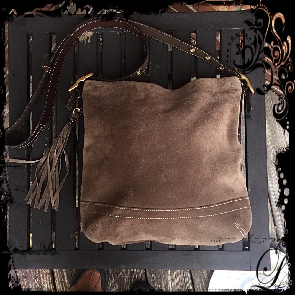 Suede Coach Bag
