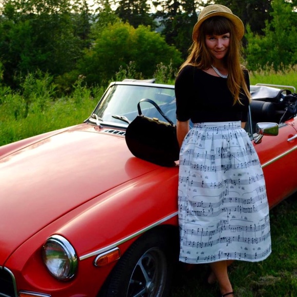 Sheet music print skirt - Picture 2 of 2