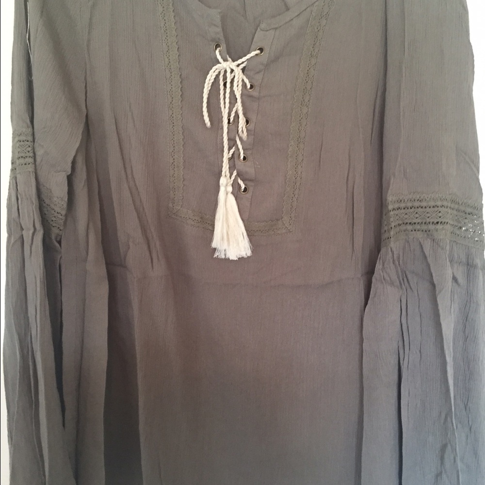 Kori America top with poets sleeves