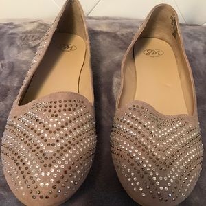Jeweled tan flats size 8.5