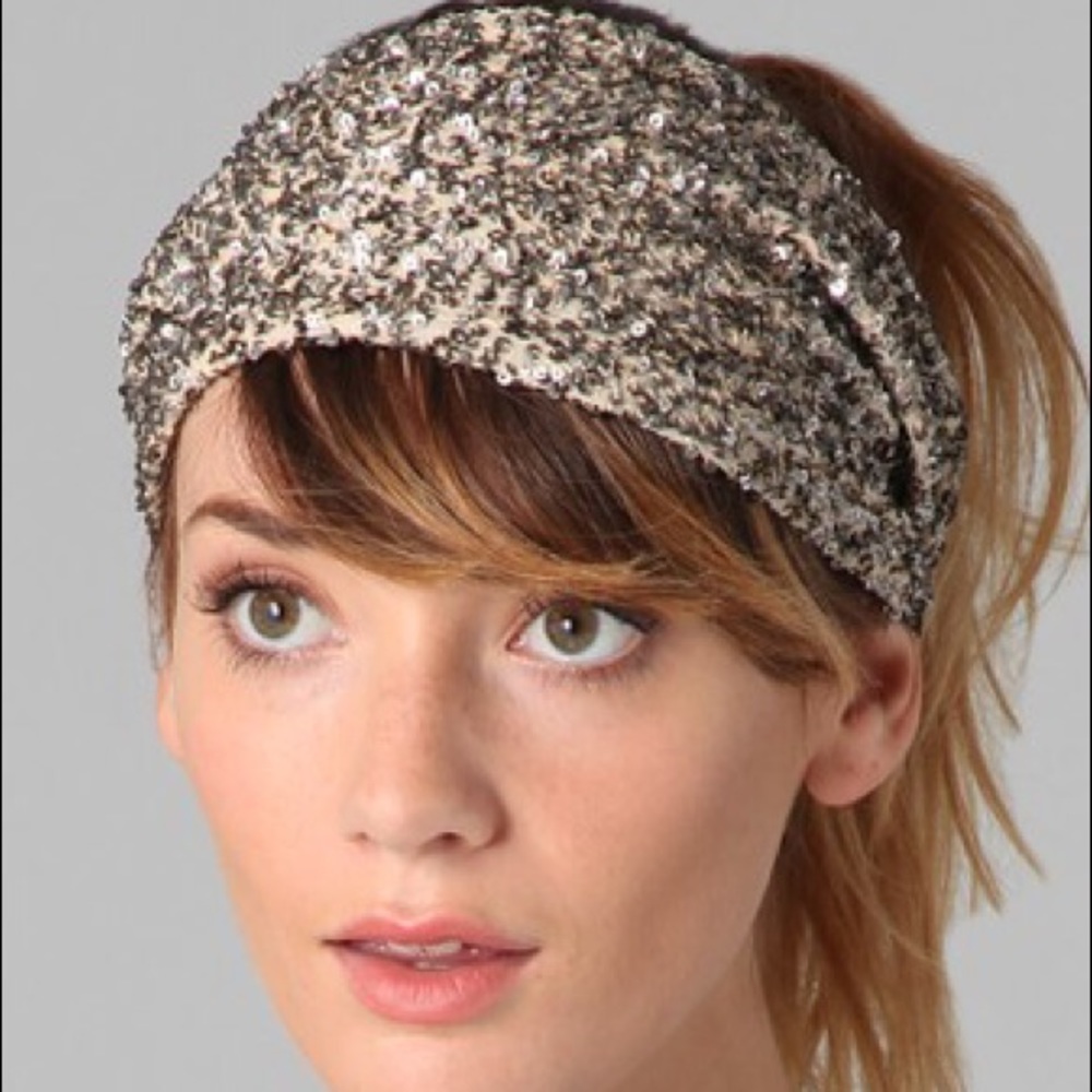 Eugenia Kim 100% silk with sequins hair wrap
