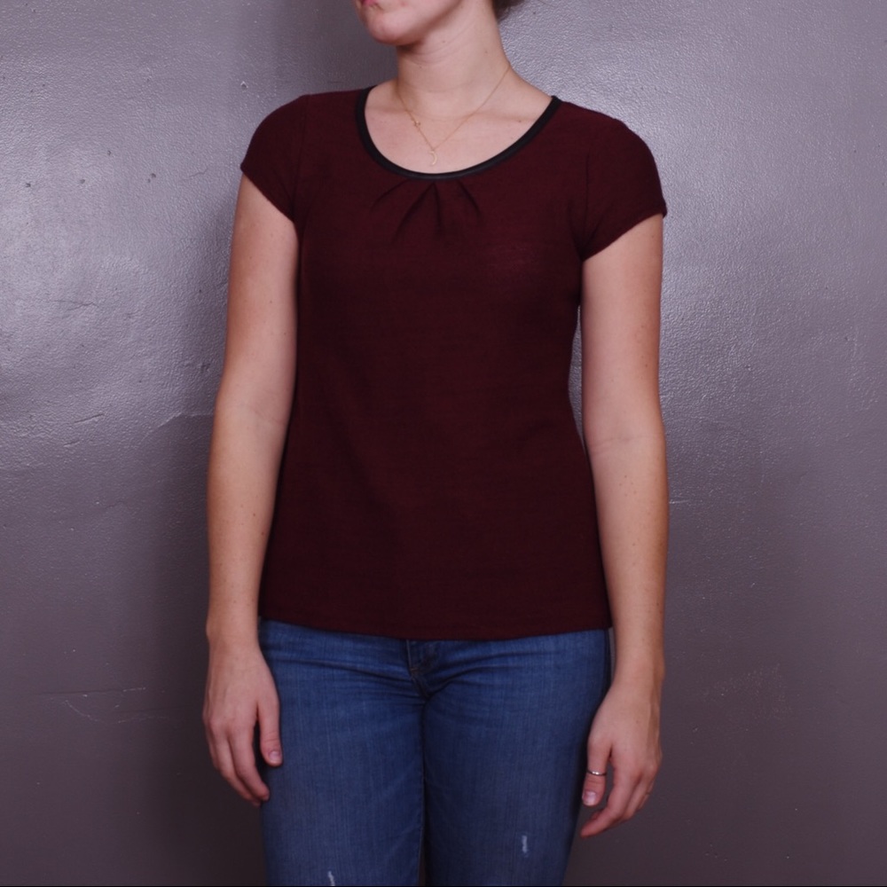 Maroon Fitted Top.