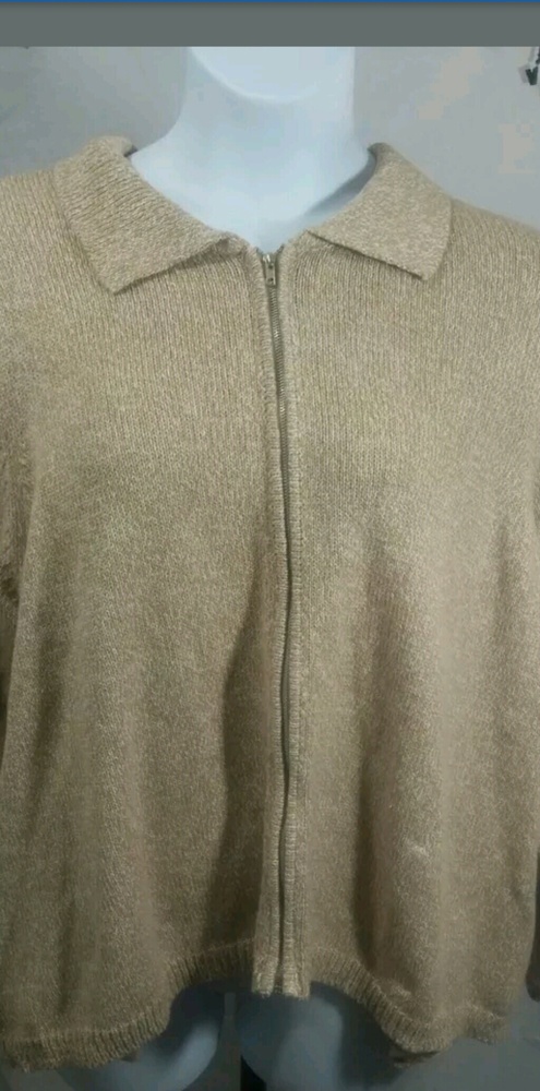 BLAIR Womens 2X Knit Full Zip Plus Size 2XL