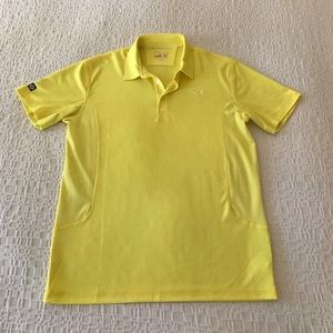 Men's Puma sport lifestyle yellow golf shirt.