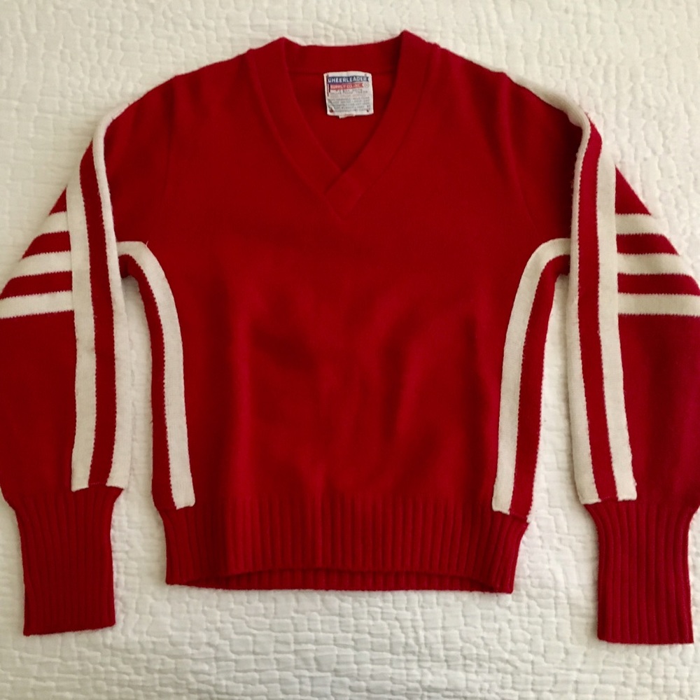 Vintage Red/White Cheerleader Sweater