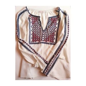 Tory Burch Silk Embroidered Blouse