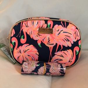 NEW Lilly Pulitzer Make Up Bag and Matching Brush