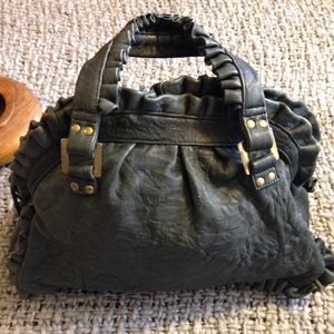 Morgan Oakley blue grey ruffle bag