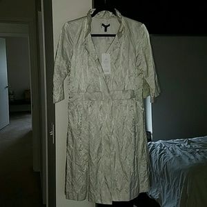 Eileen fisher bone collared coat XS