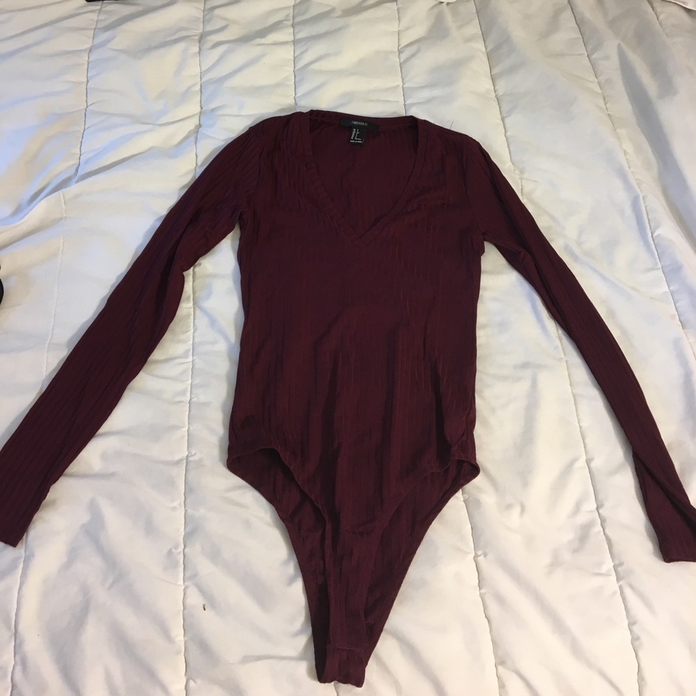 Maroon body suit
