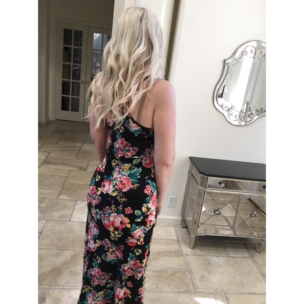 ❗️$5❗️Dress M floral summer stretch maxi long rose - Picture 6 of 8