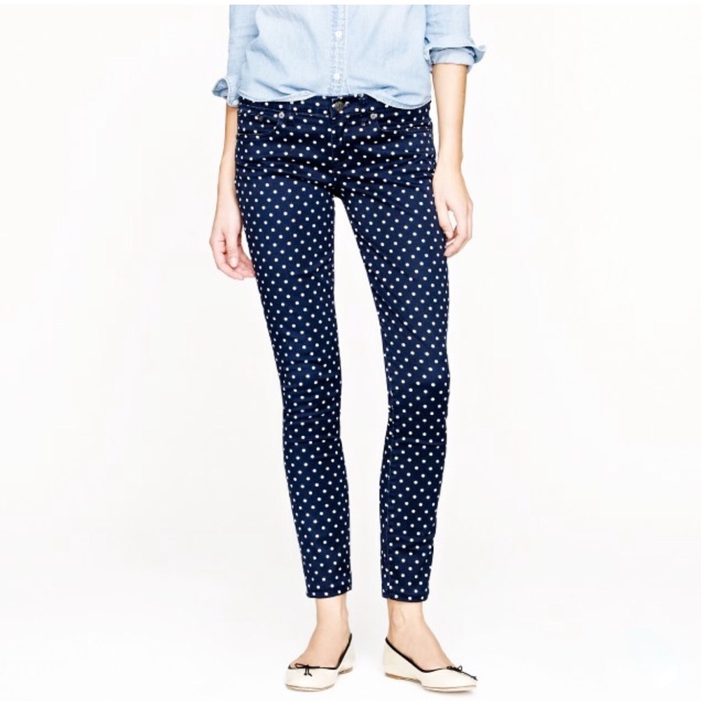 J. Crew toothpick polka dot skinny pants