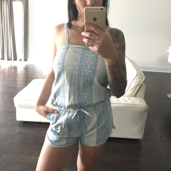 Aztec Chambray Romper - Picture 2 of 4