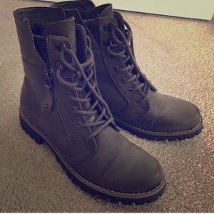 Green combat boots
