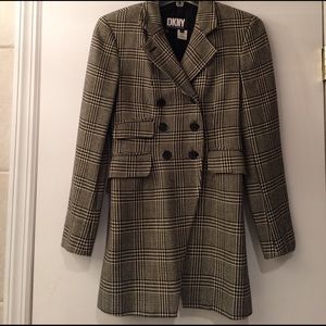 DKNY black and white houndstooth blazer size 2