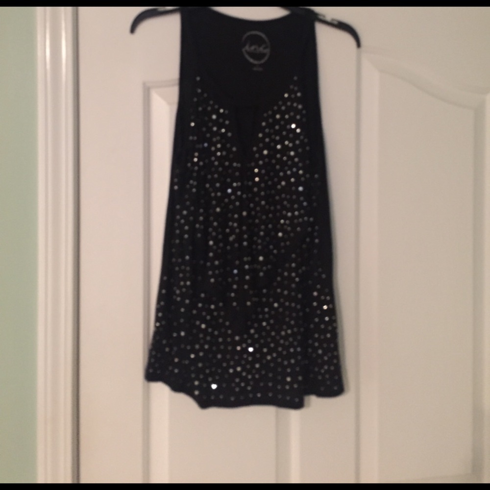 Black knit top with sparkle