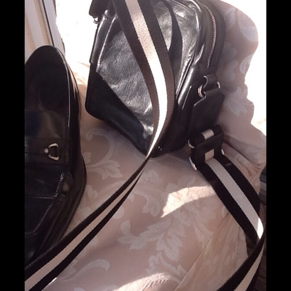 🌲 Men's vintage Bally black leather man bag. - Picture 4 of 8