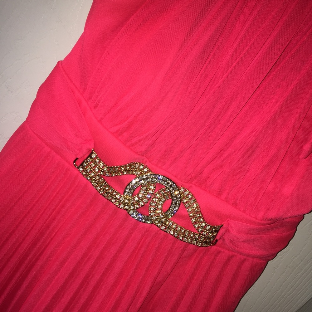 Coral High Low Formal Dress