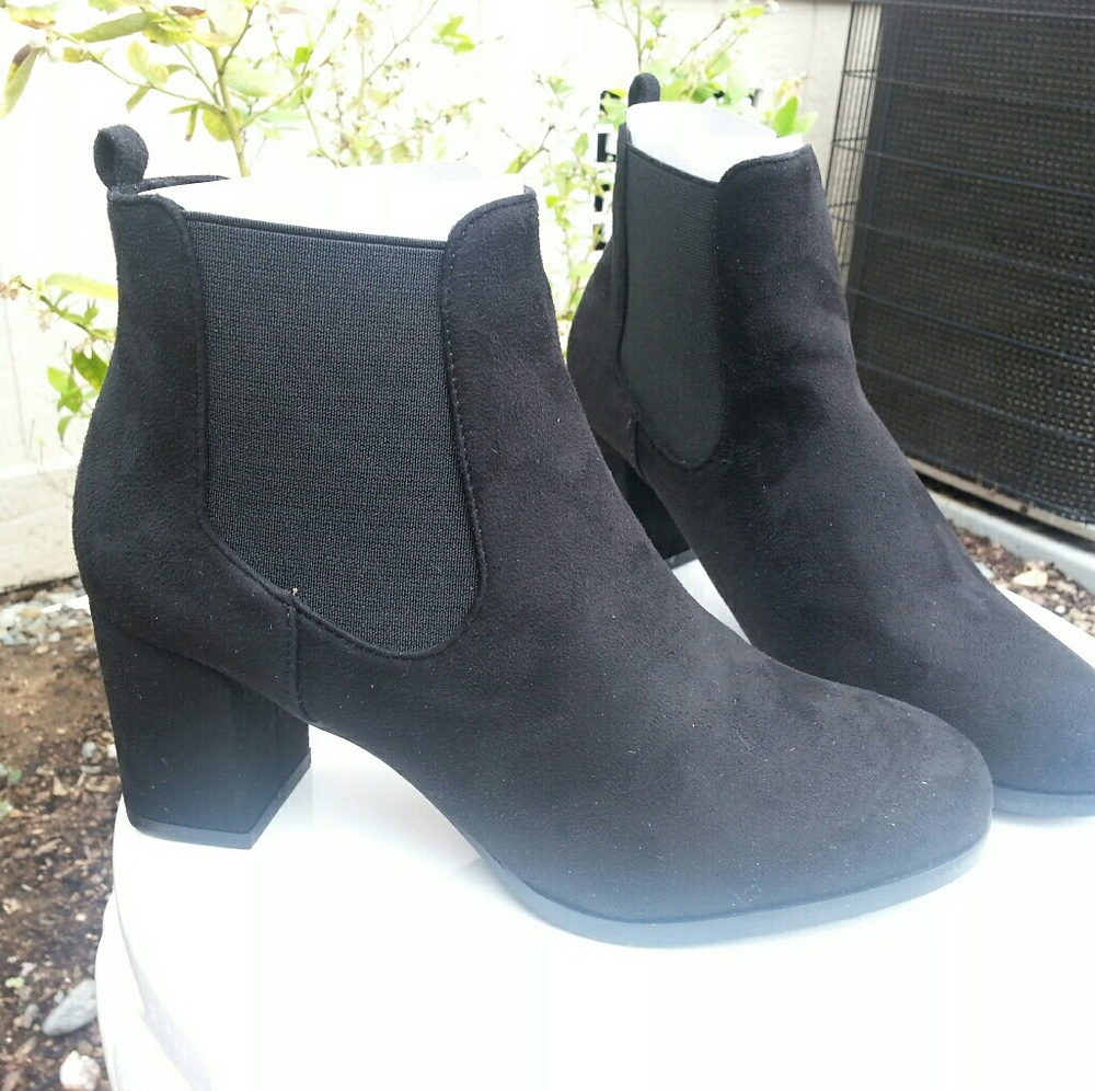 NIB Black Suede Bootie