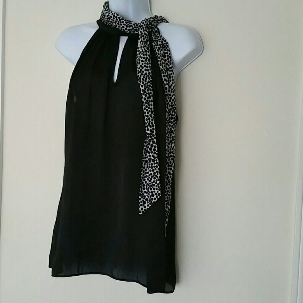 White House Black Market black sheer blouse