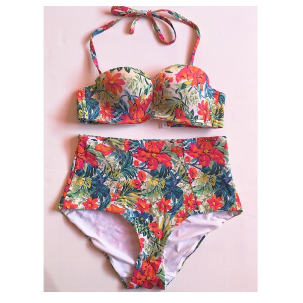 Gossard Floral Retro High Waist Swim Set