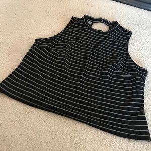 Black striped sleeveless top