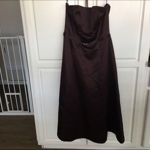 David's Bridal Strapless Bridesmaid Dress