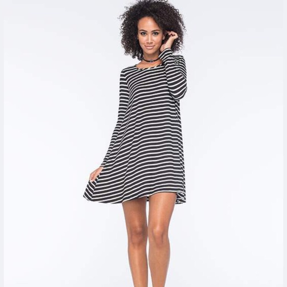 Socialite Striped Swing Dress