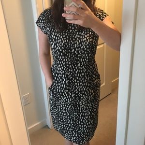Black and cream spotted Banana Republic dress