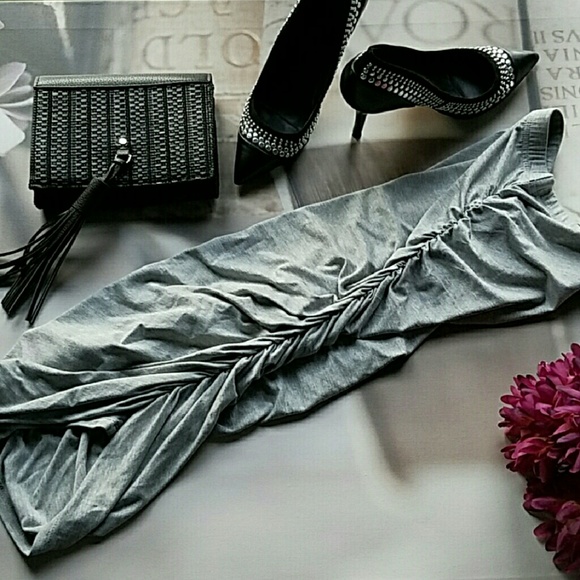 Ruched Grey Dress - Picture 2 of 3