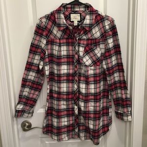 Red Plaid Shirt Dress