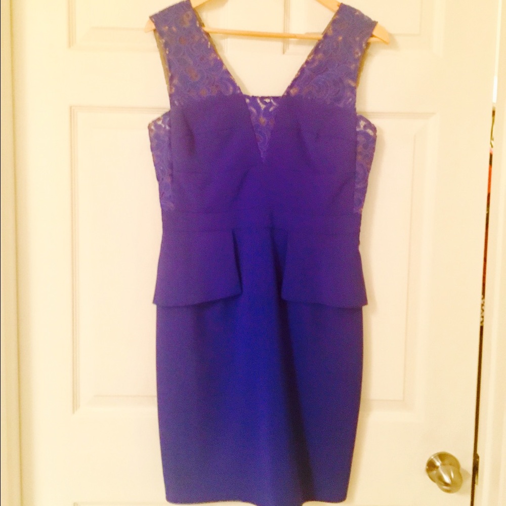GIANNI BINI BLUE PEPLUM DRESS
