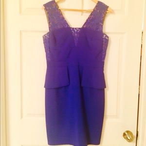 GIANNI BINI BLUE PEPLUM DRESS