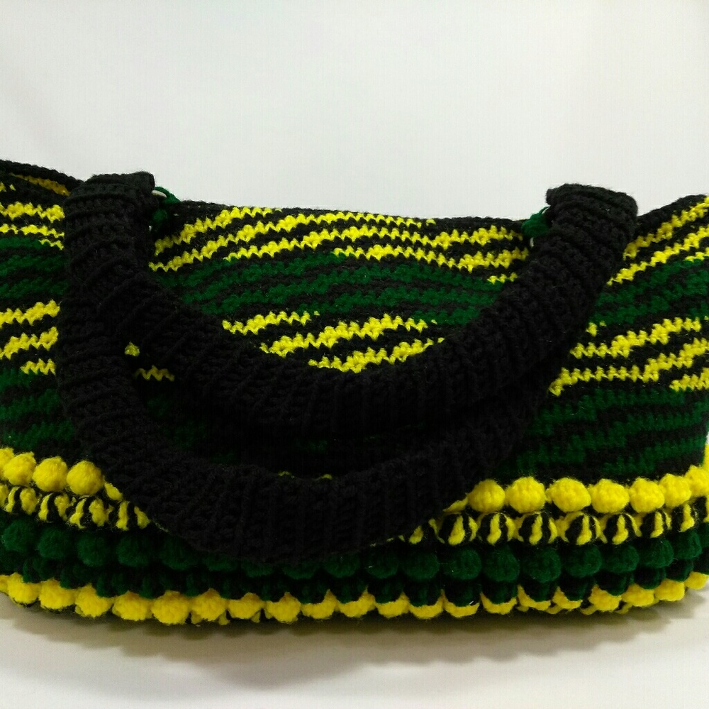 Jamaica flag crochet women handbag