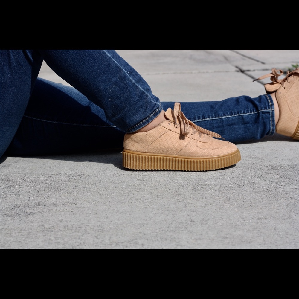 Tan creepers style sneakers