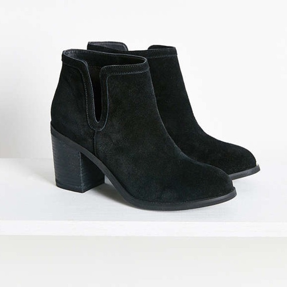 Suede Cutout Ankle Boot