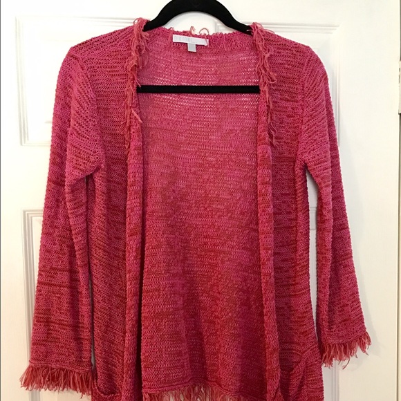 Beautiful Mercurized Cotton Pink Open Cardigan S - Picture 3 of 6