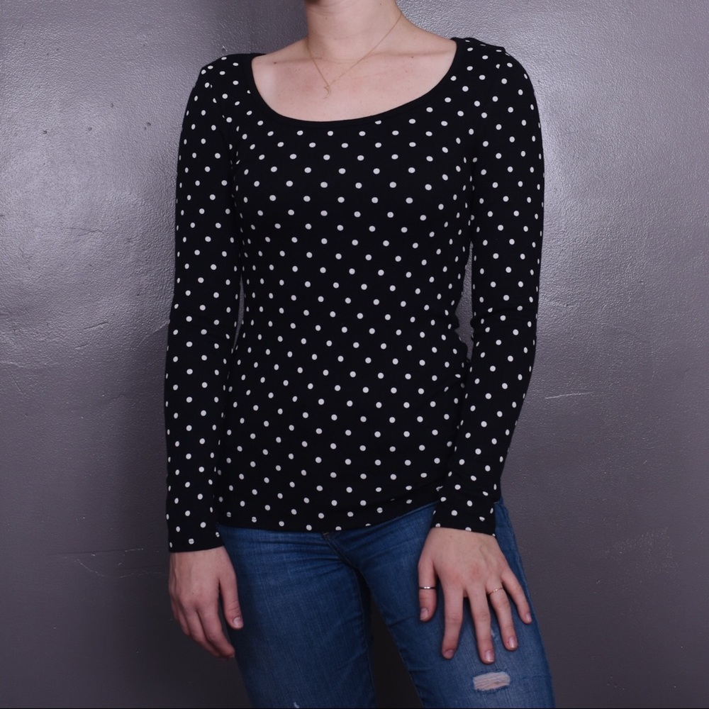 Polka Dot Long Sleeve Top.