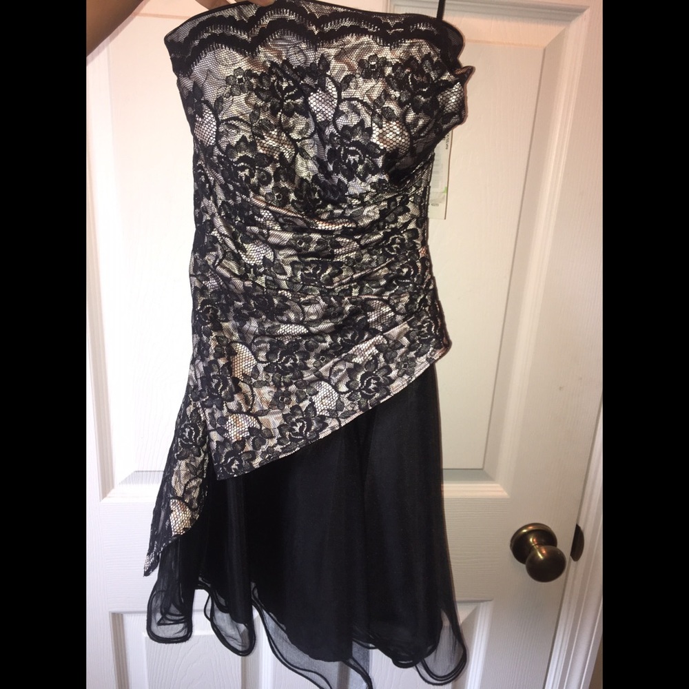 Black and Sliver Short Formal Dress